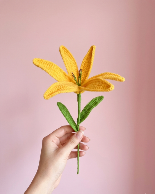 Yellow Lily - Handmade Crochet