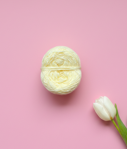 Soft Cream Knitting Yarn Ball