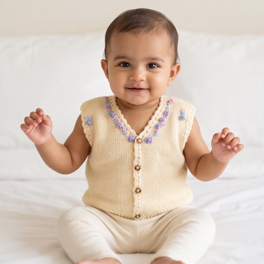 Little Lavender Bloom Baby Knit Vest