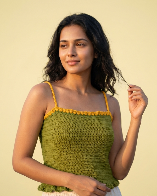 Sunflower Crochet Strap Summer Top