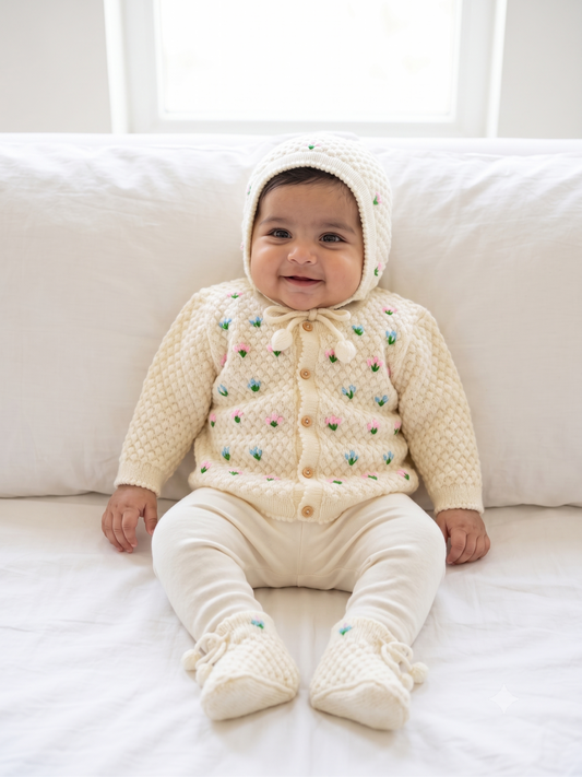 Handcrafted Petal Parade Baby Winter Set