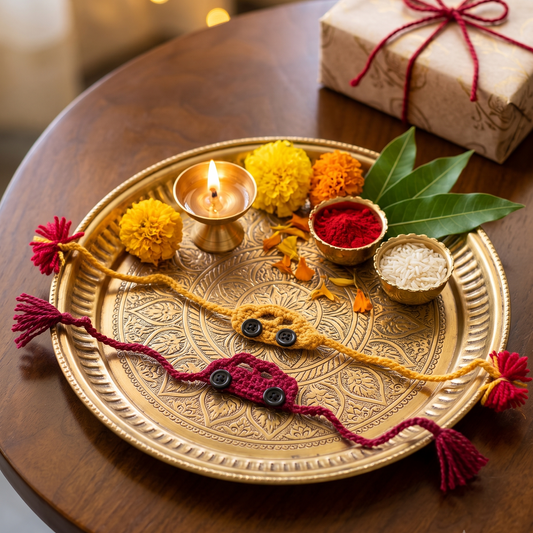 Handmade Car Rakhi Gift Duo