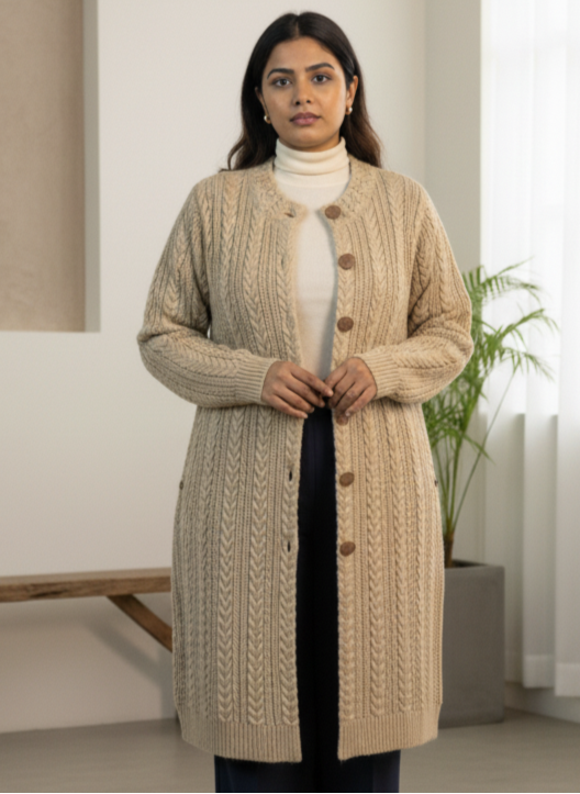 Soft Beige Long Sweater