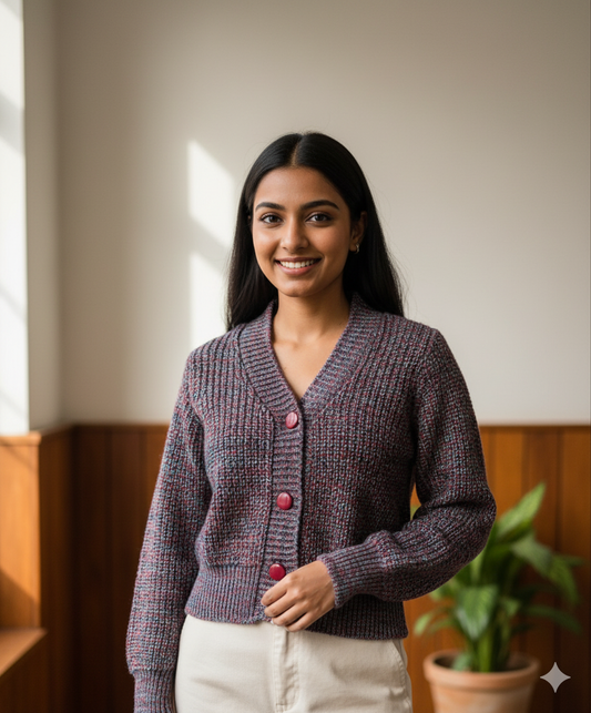 Maroon Mélange Sweater Top