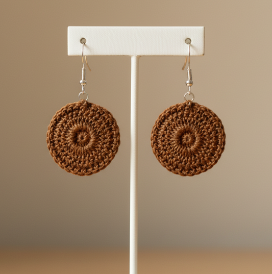 Brown Crochet Earrings