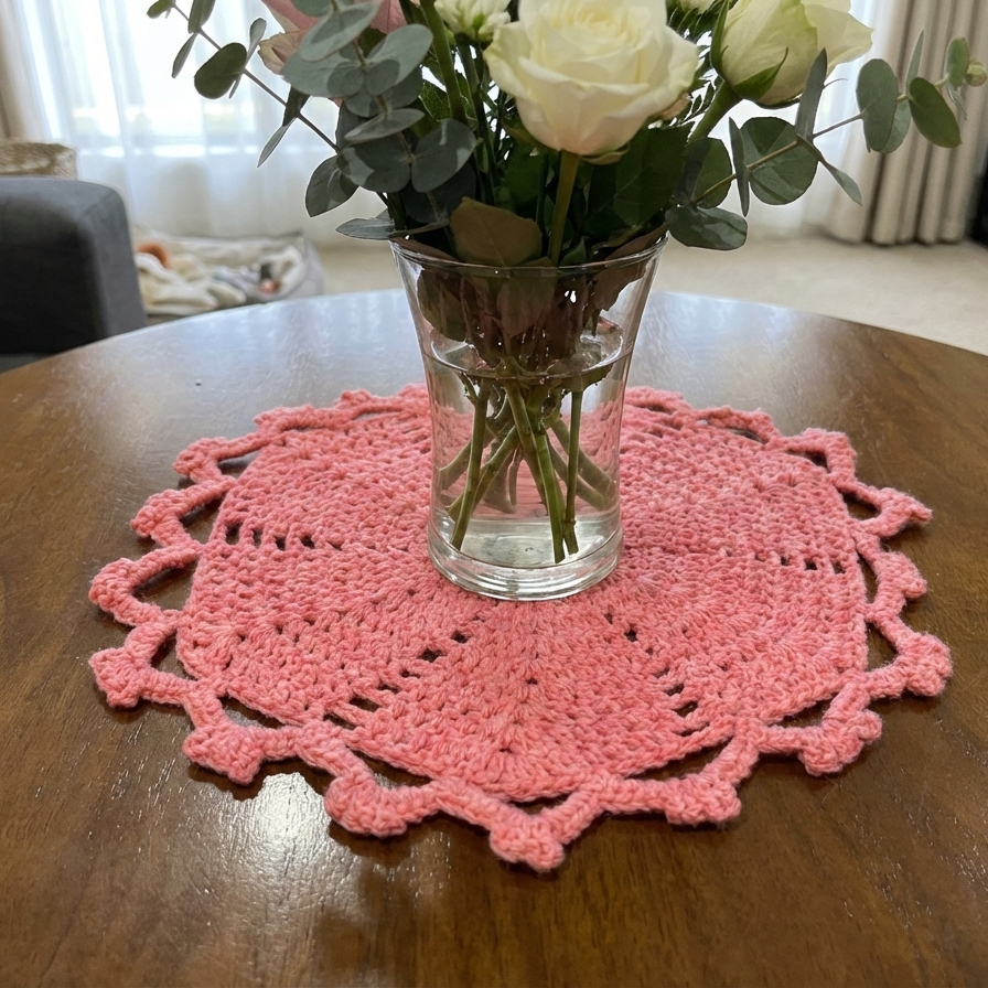 Set of 8- Handcrafted Crochet Hexagon Table Mat