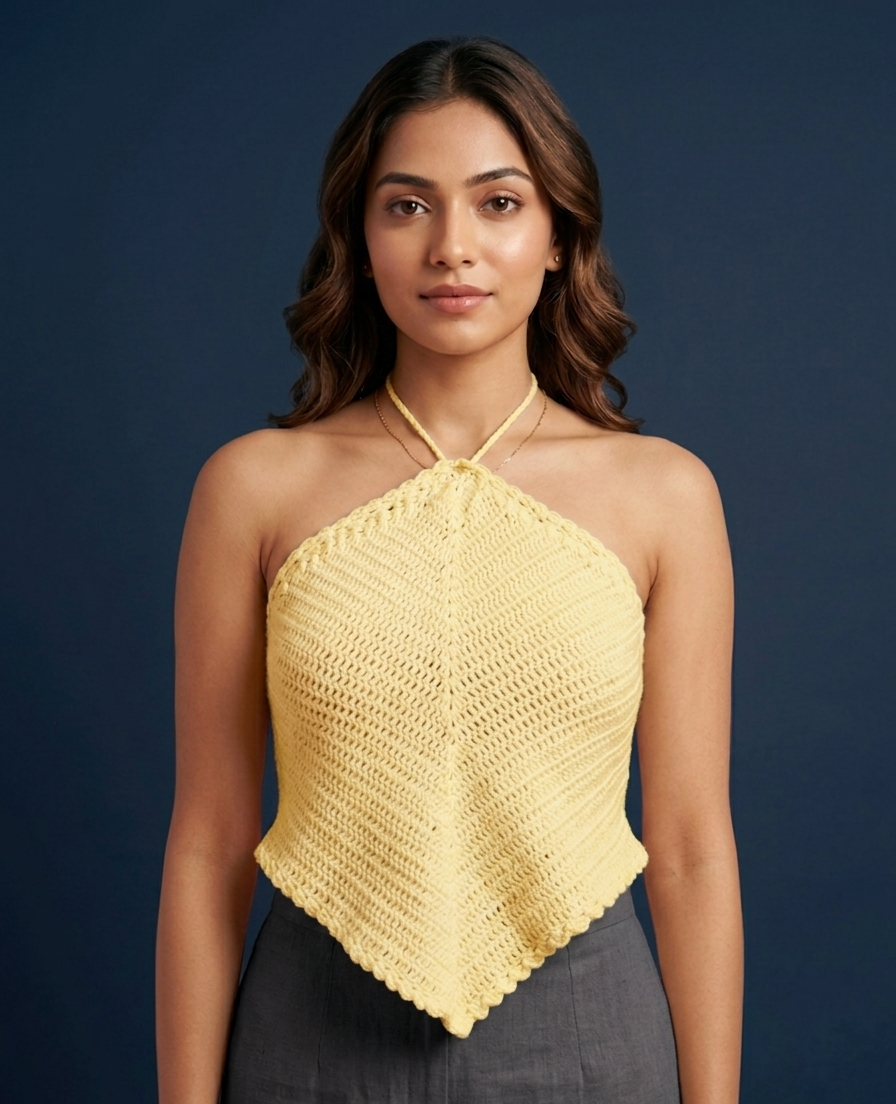 Moana Crochet Halter Neck Summer Top