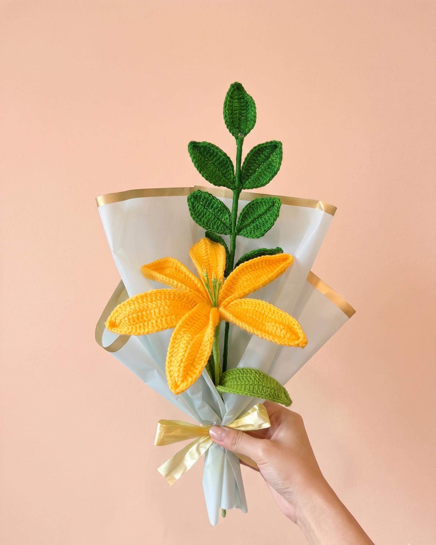 MIni Yellow Lily Flower Bouquet
