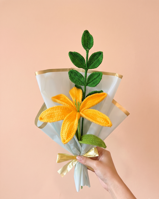 MIni Yellow Lily Flower Bouquet