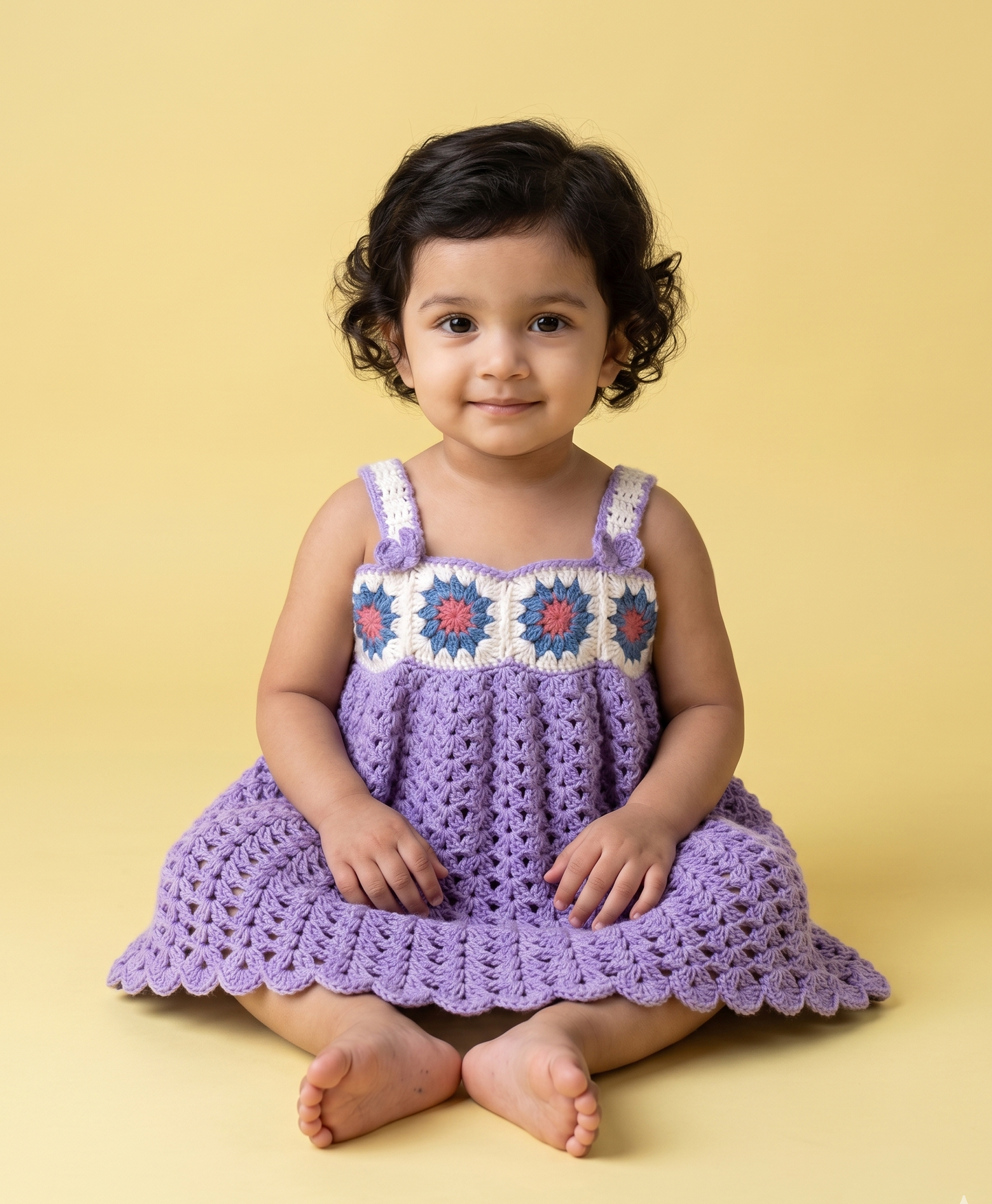 Lavender Crochet Baby Girl Dress