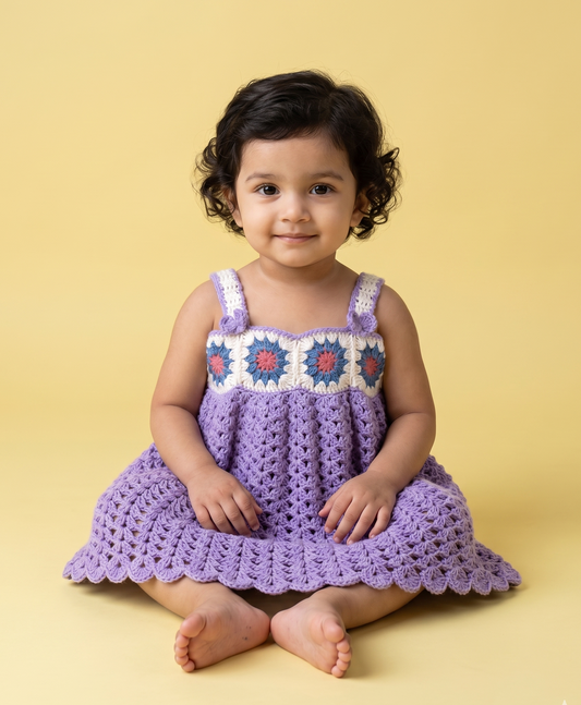 Lavender Crochet Baby Girl Dress