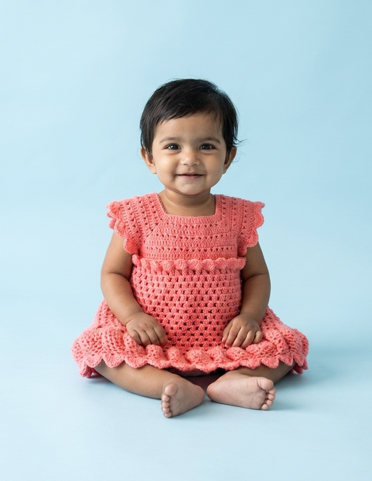 Coral Candy Handmade Crochet Baby Dress