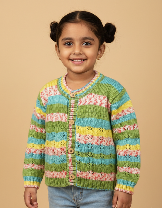 Fresh hues Knit Button Cardigan
