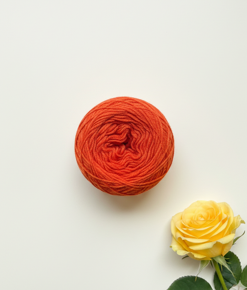 Orange Soft Knitting Yarn Ball