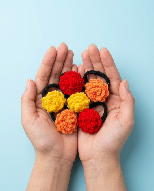 Crochet Hair ties- Set of 6