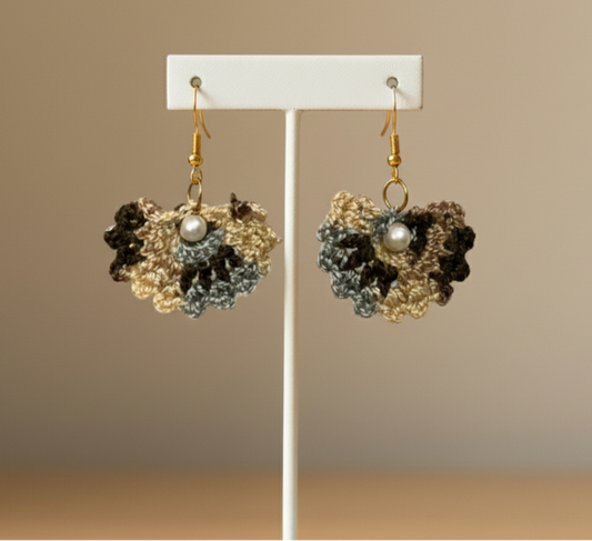 Flutter Pearl Crochet Earrings