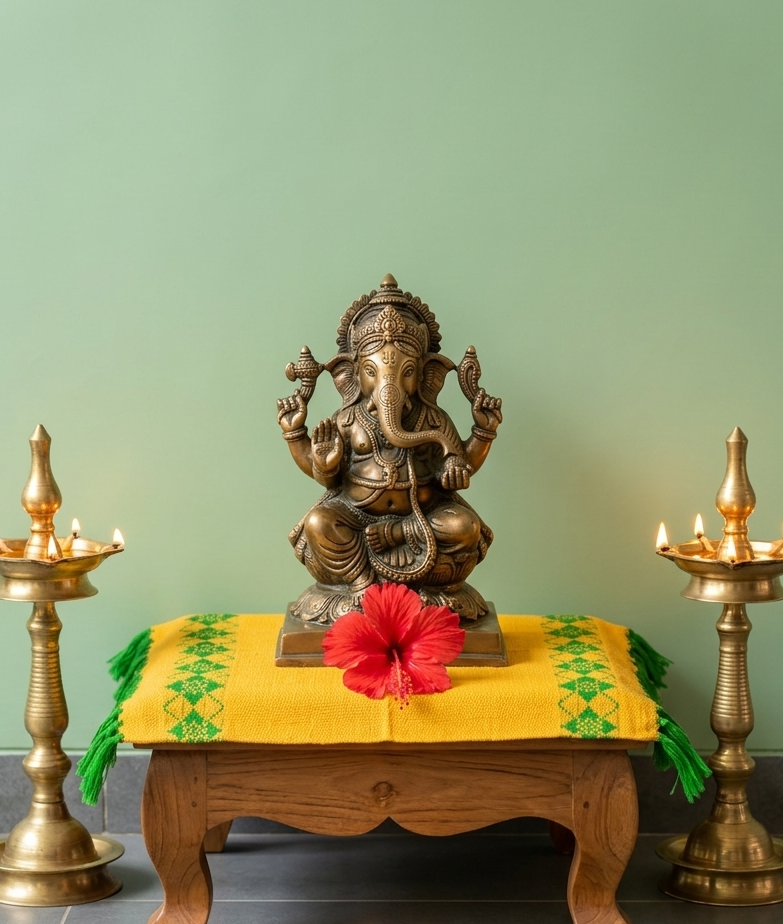 Marigold Yellow Pooja Asan