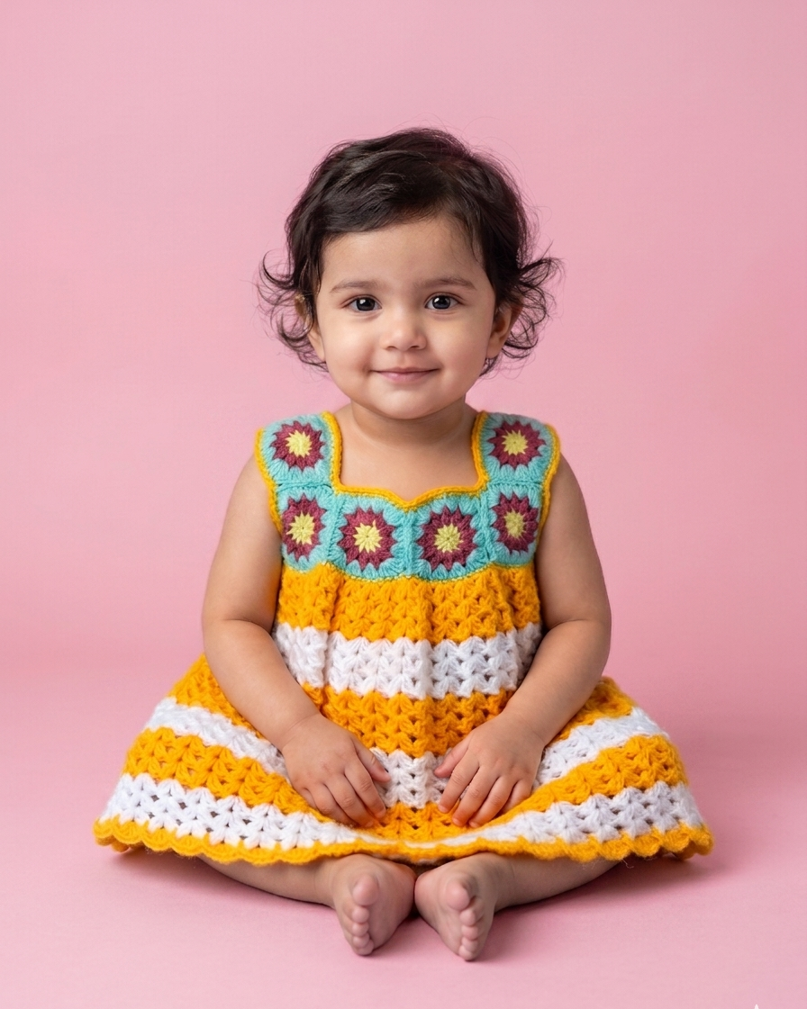 Sunshine Crochet Baby Frock Dress