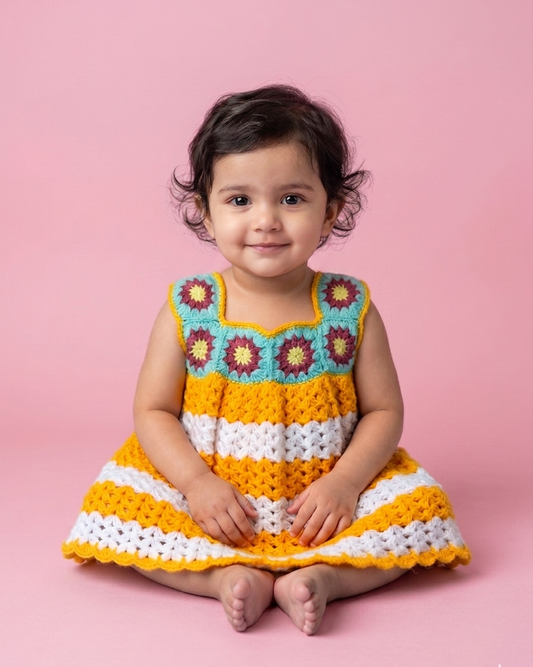 Sunshine Crochet Baby Frock Dress