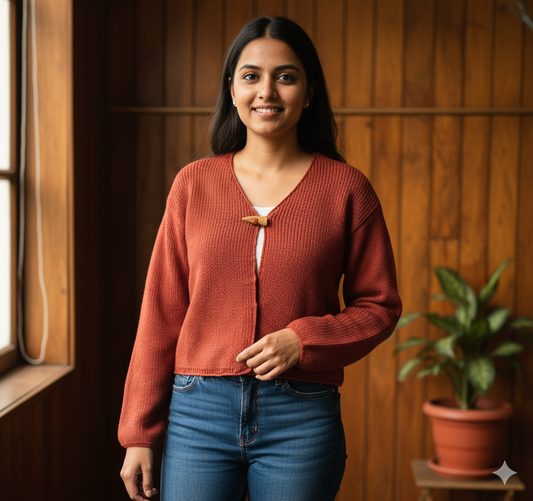 Rust Orange Sweater Top
