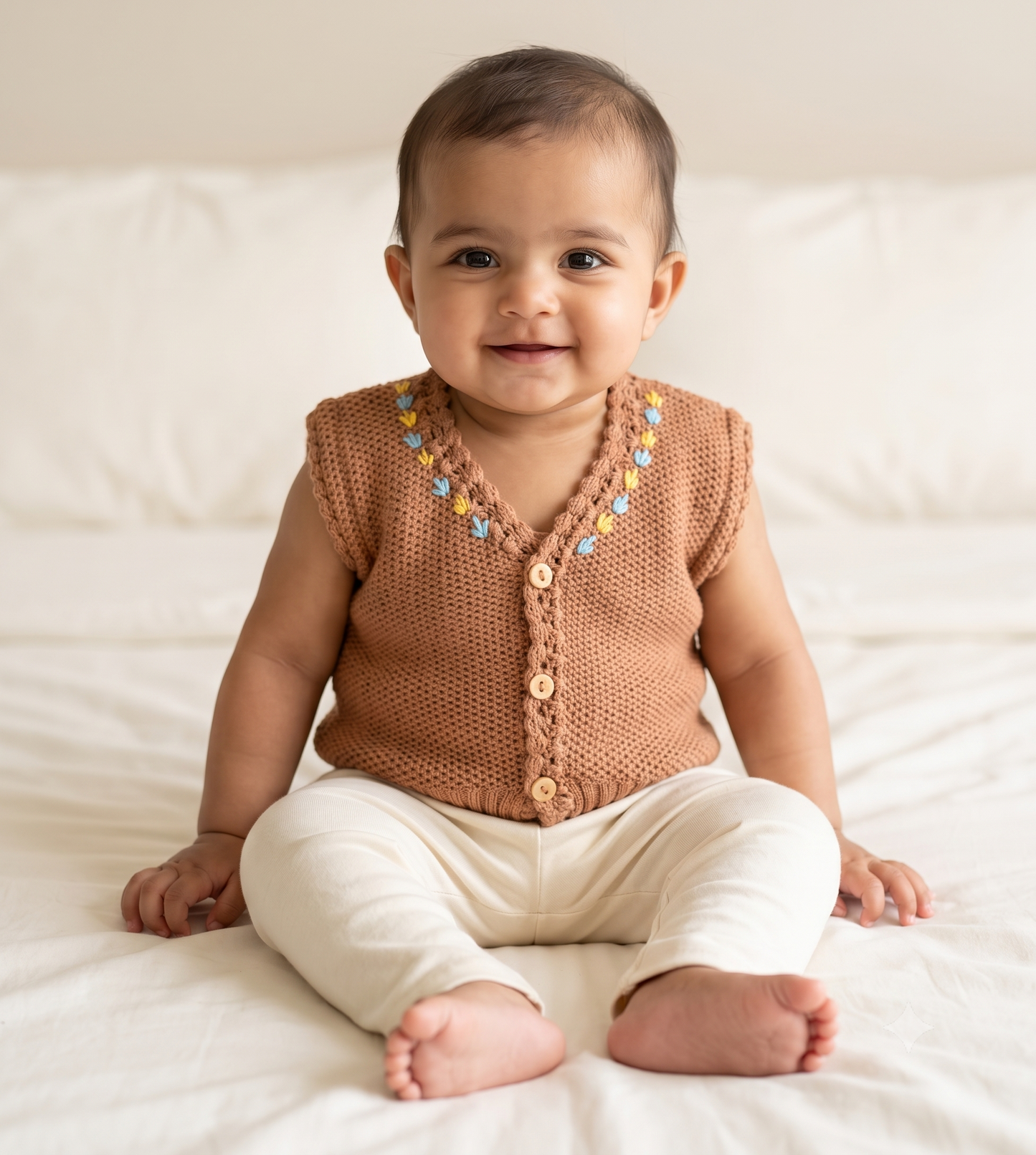Caramel Cuddles Baby Knit Vest