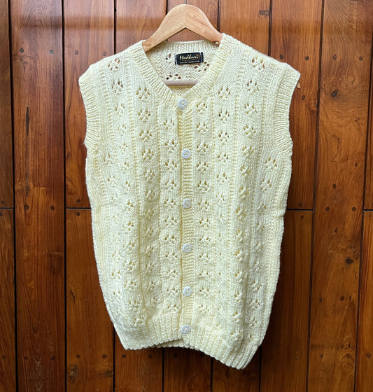 Handknit Cream Woollen Vest