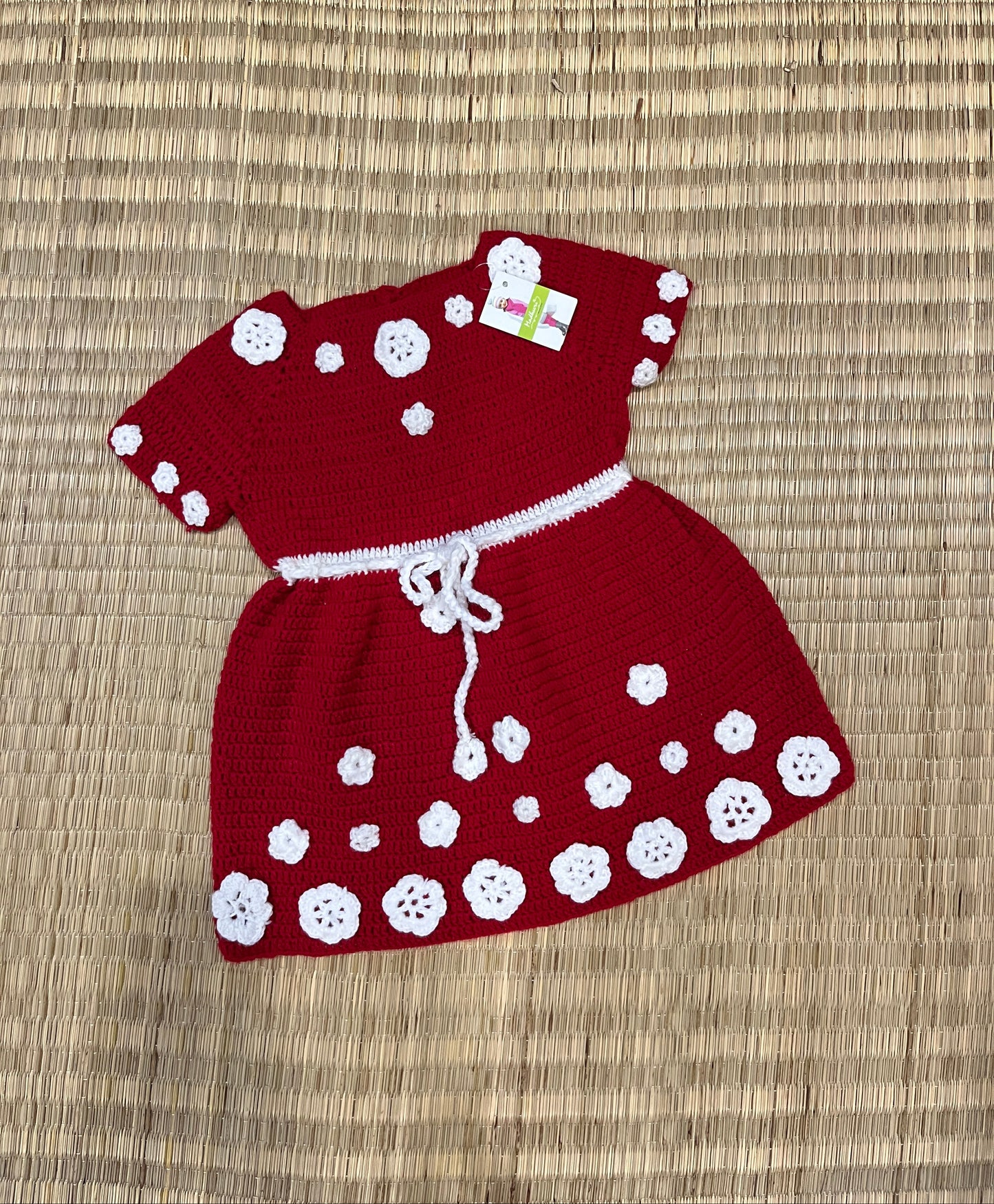 Cherry Red Girl's Woollen Frock