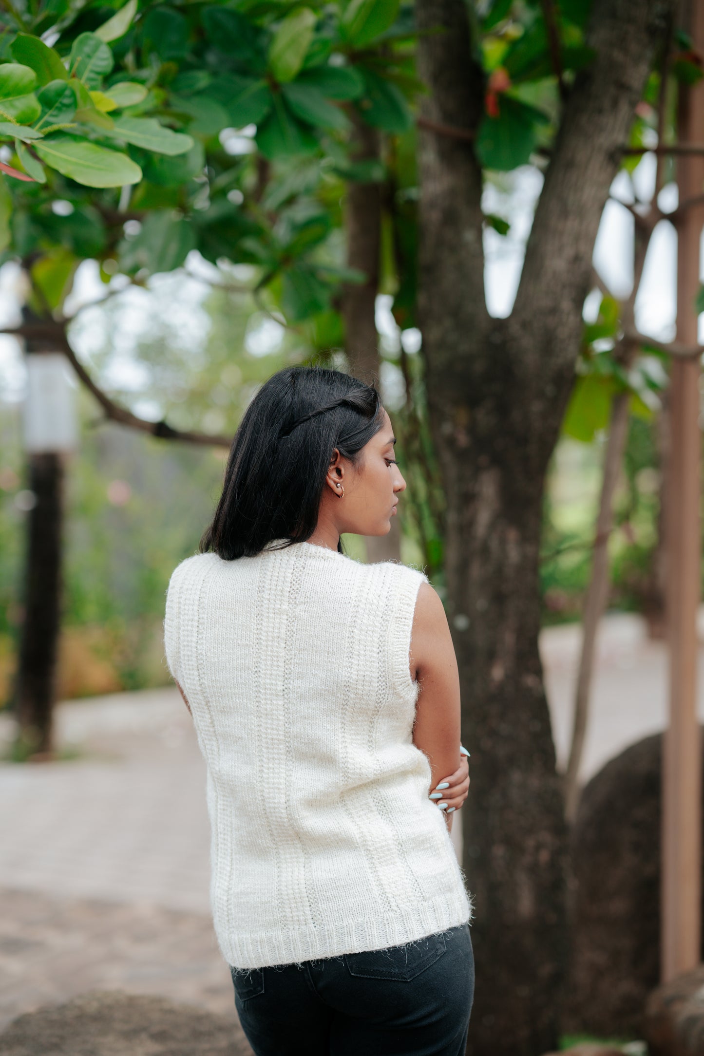 Ivory Handcrafted Button-Up Sweater