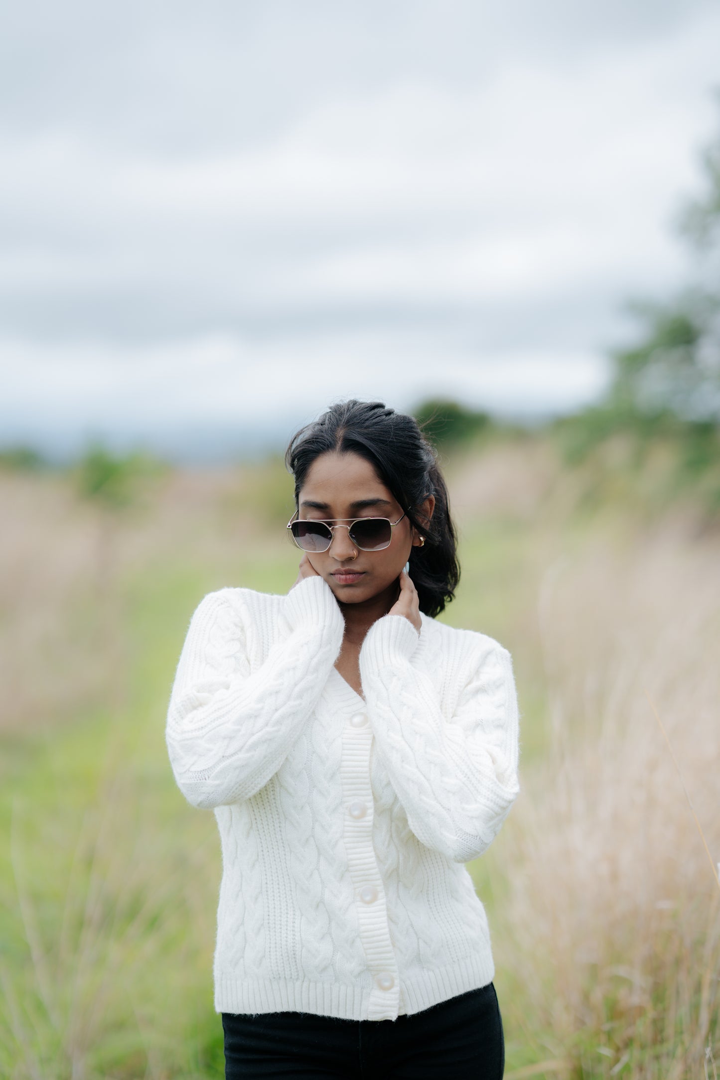 Classic Cable Knit Sweater in Ivory