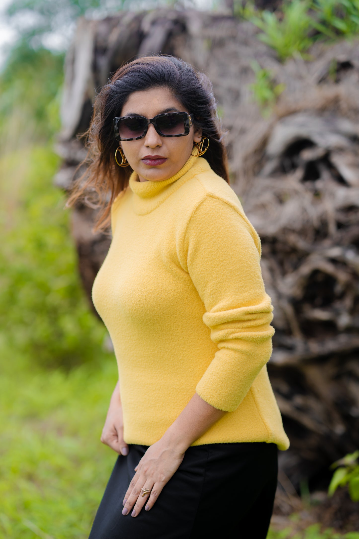 Sunshine Yellow Turtleneck Sweater