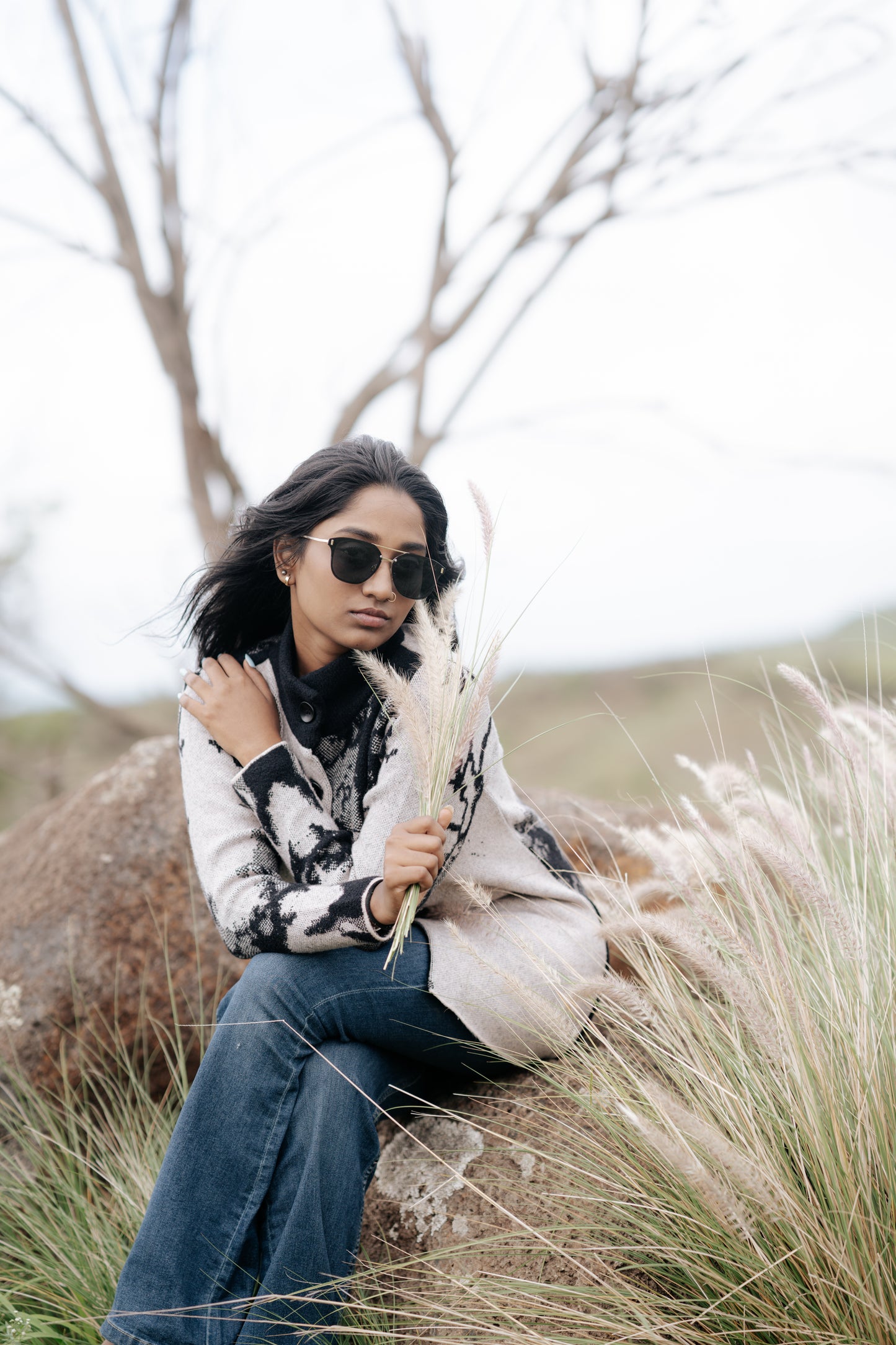 The Monochrome Flow Knit Cardigan