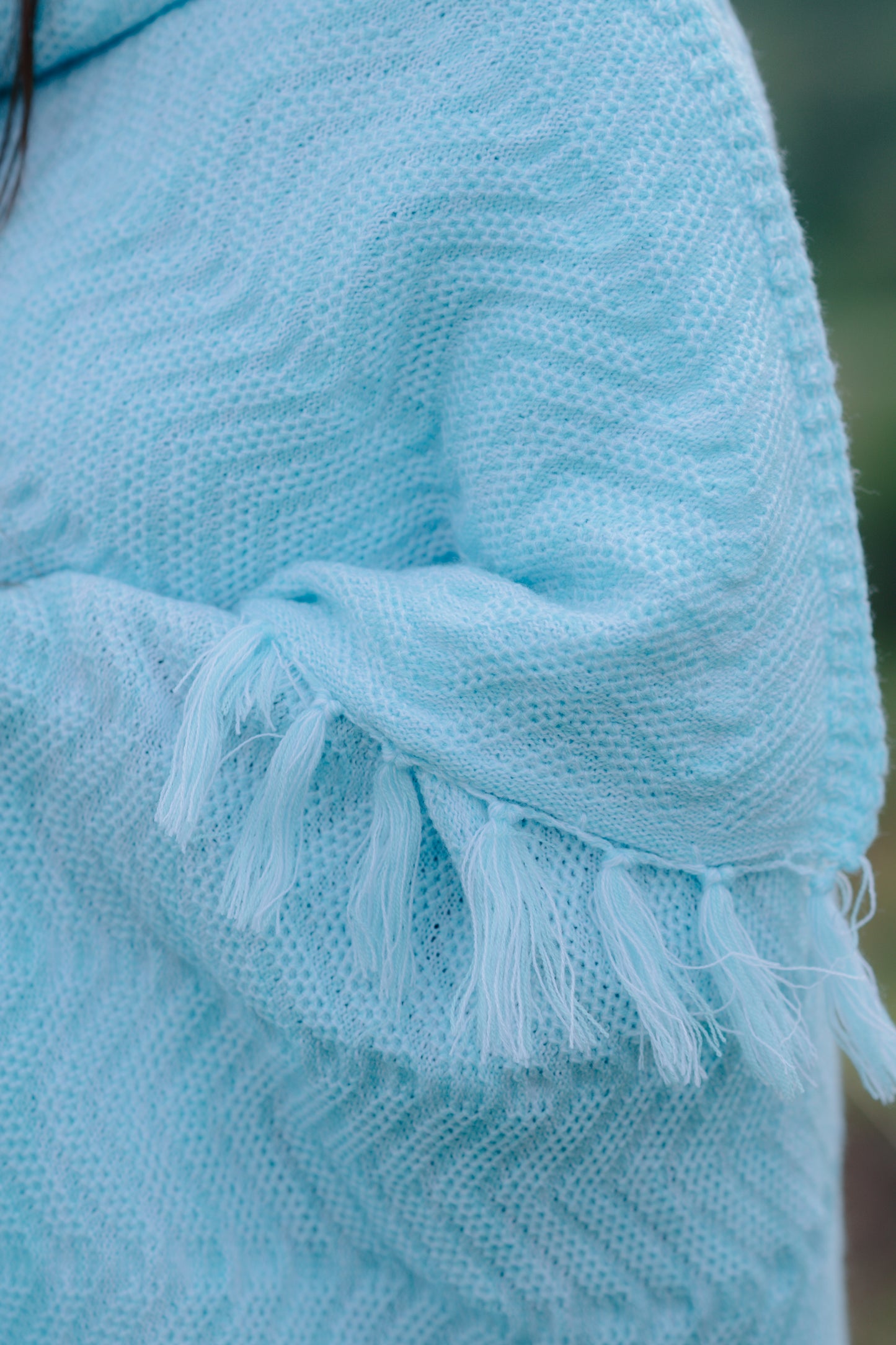 Serene Sky Blue Woven Shawl