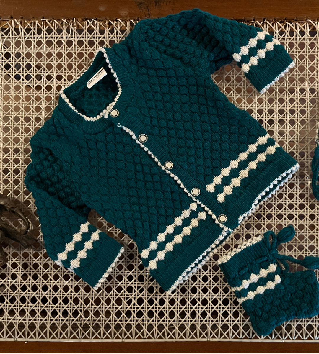 Emerald Knit 3-Piece Baby Wool Set