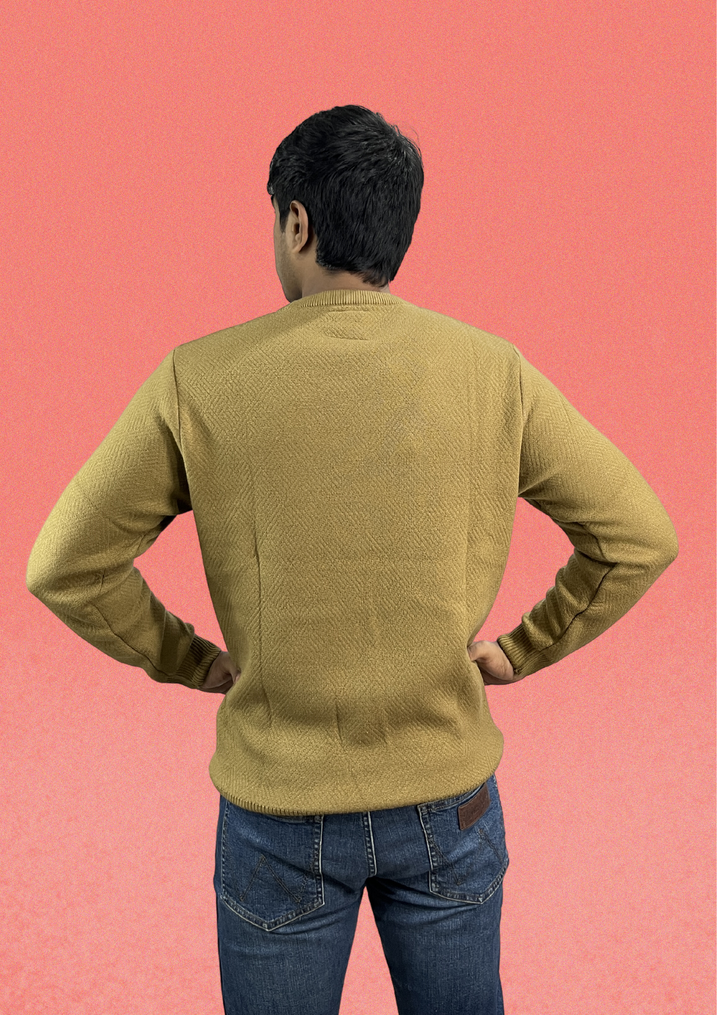 Men's Crew-Neck Sweater - Deep Mustard Yellow