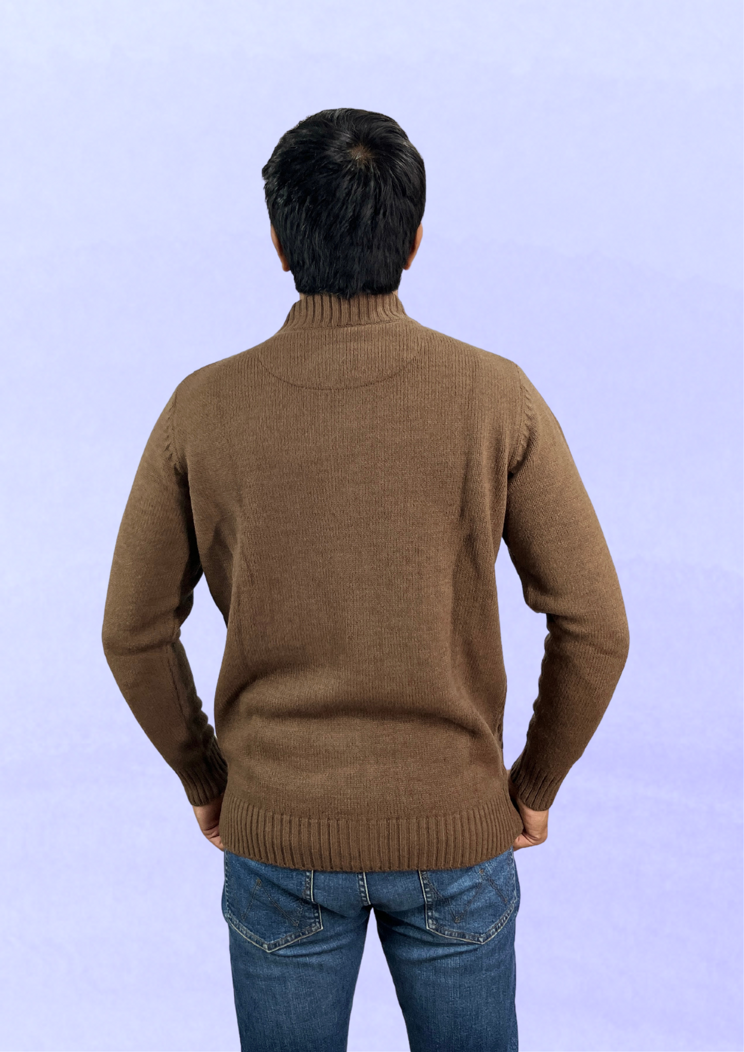 Men's Full-Zip Textured Sweater – Warmth Meets Style