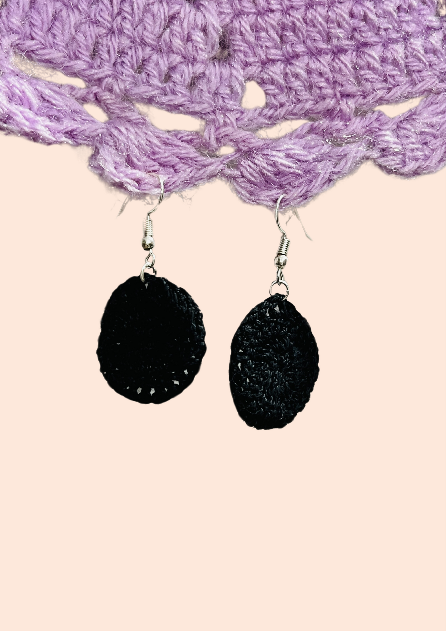 Elegant Black Crochet Earrings