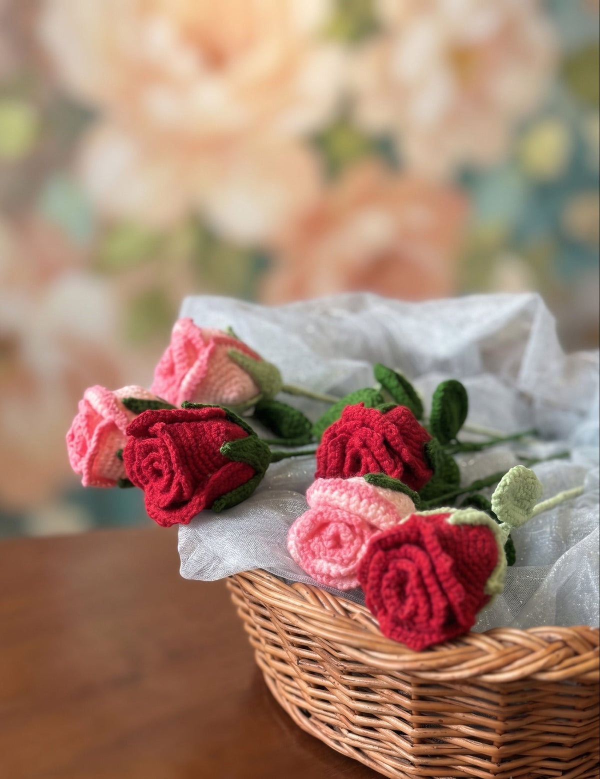 Everlasting Crochet Rose Bouquet