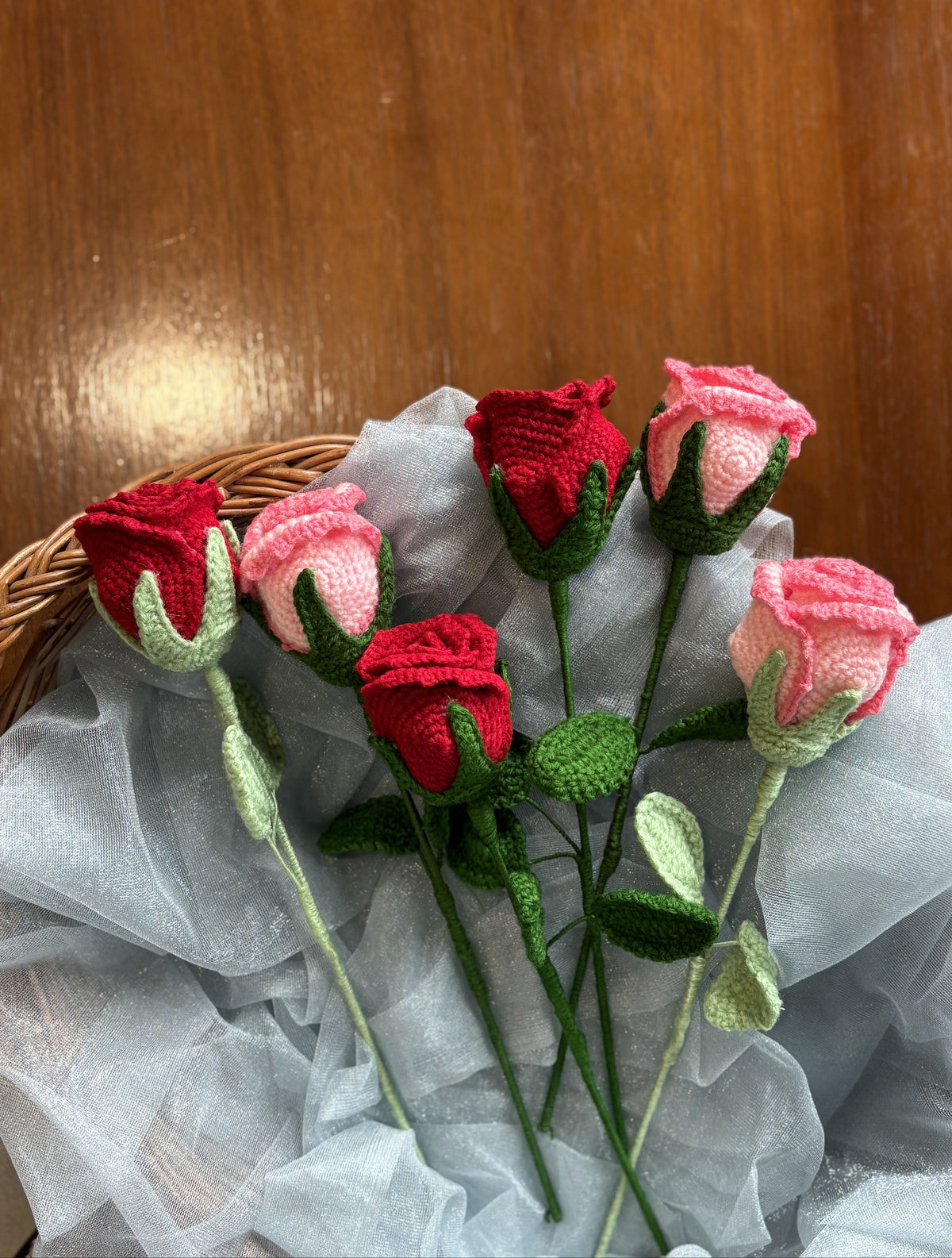 Everlasting Crochet Rose Bouquet
