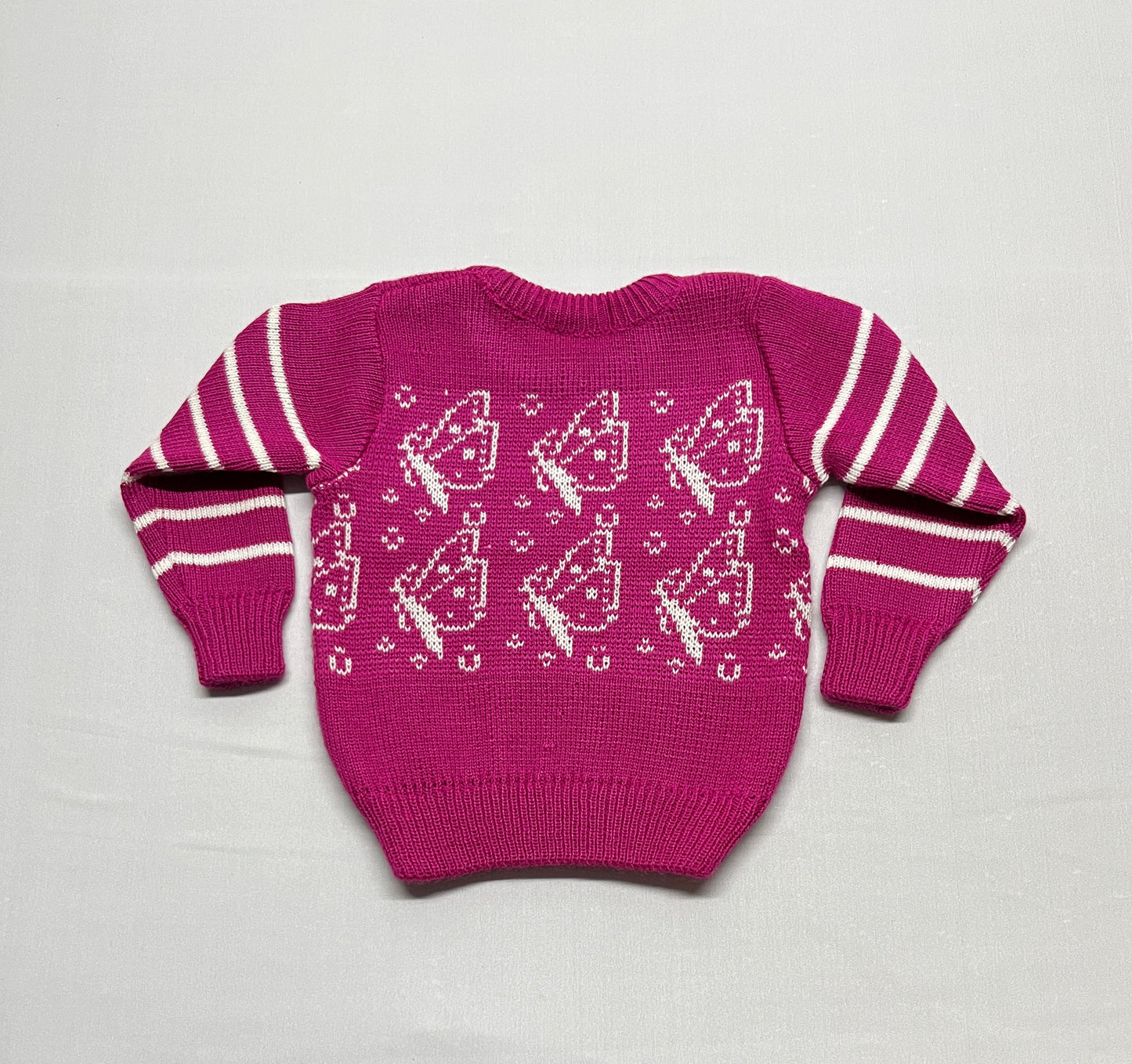 Cozy Kids' Knit Sweater in Pink with Fun Pattern