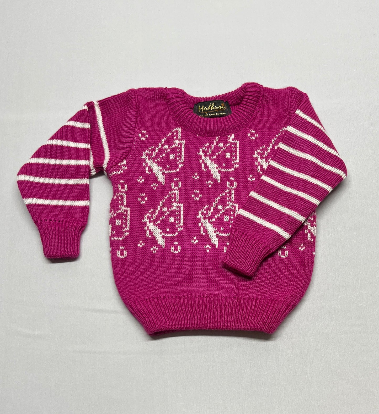 Cozy Kids' Knit Sweater in Pink with Fun Pattern