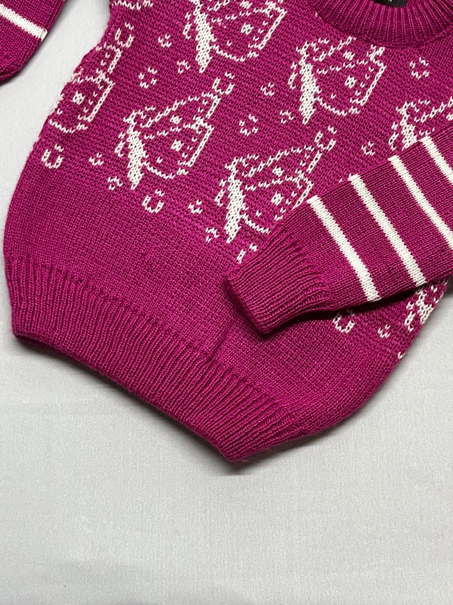 Cozy Kids' Knit Sweater in Pink with Fun Pattern