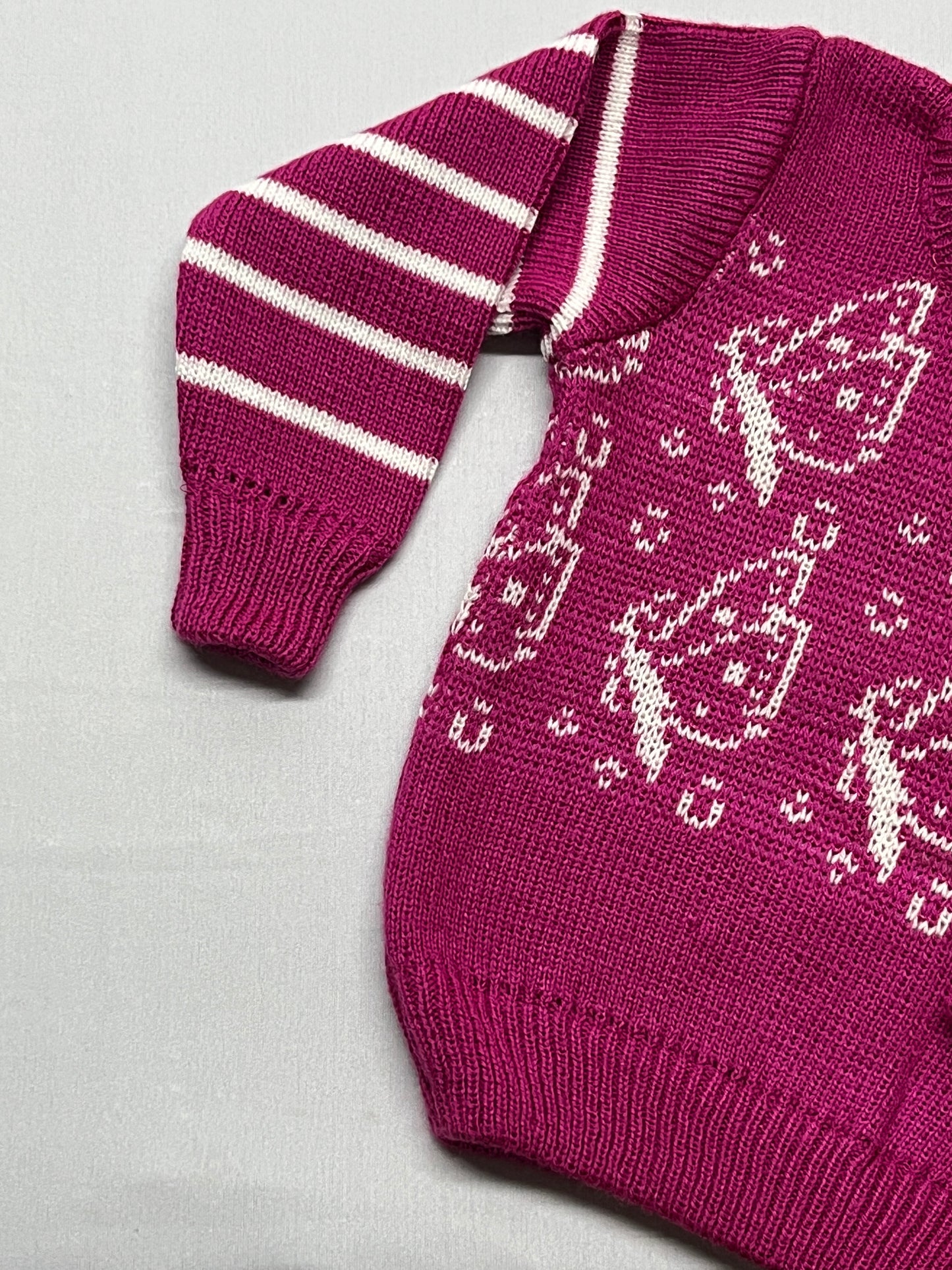 Cozy Kids' Knit Sweater in Pink with Fun Pattern