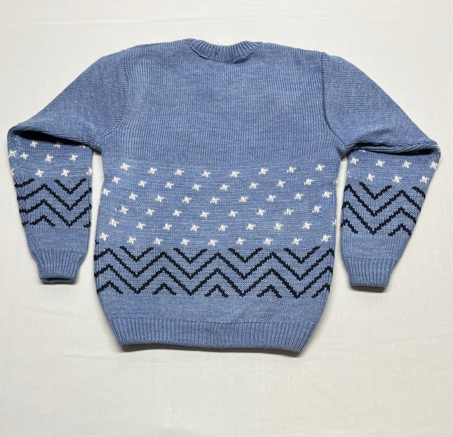 Boys' Sweater - Blue with Geometric Patterns